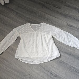 Elegant White Sheer Women's Top